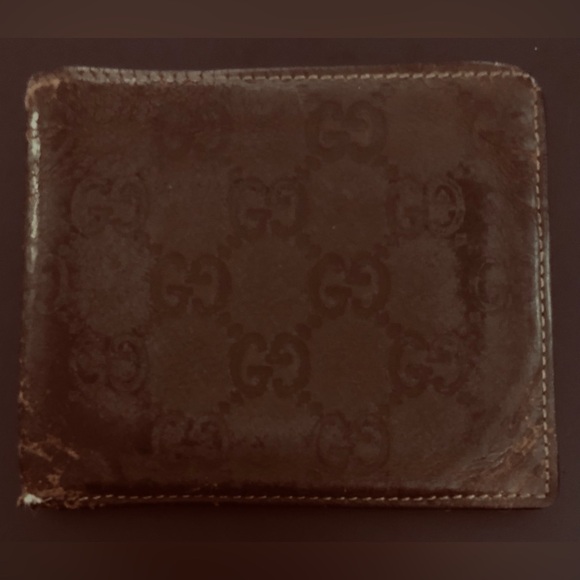 Gucci Other - Gucci Brown Guccissima 146223 Leather Brown Mens Unisex GC Bi-fold Wallet Used
